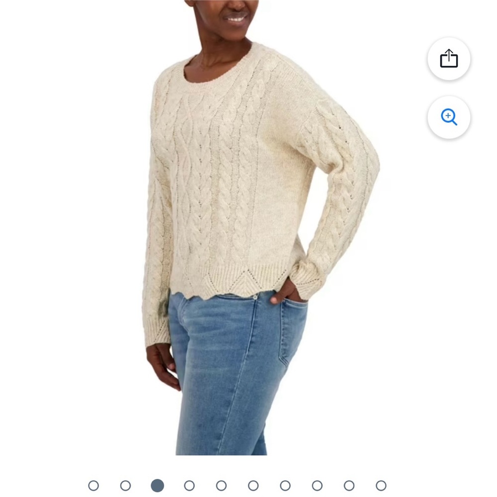 WOMEN SIZE XLLucky Brand Women's Beige Cable Knit Sweater